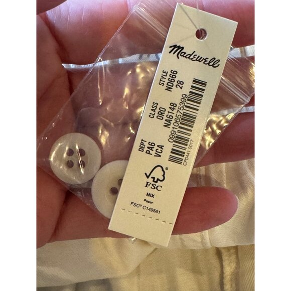 Madewell Shorts Women 28 Beige Vintage Canvas Garment Dyed Pull On Utility NWT - Picture 9 of 11